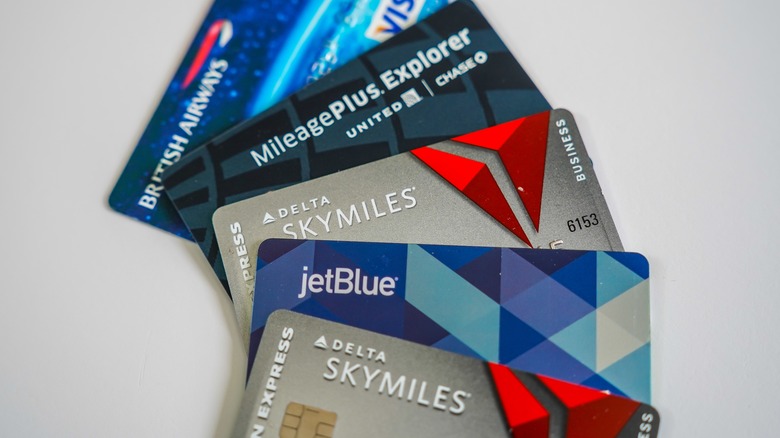 A variety of co-branded airline credit cards