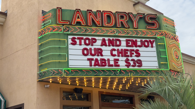 Landry's seafood sign