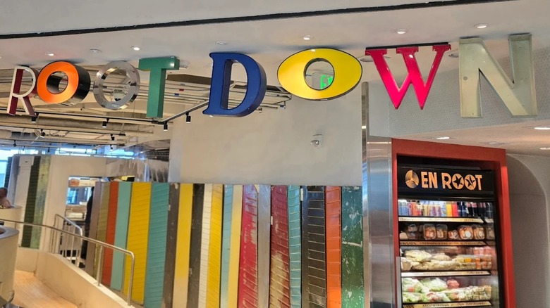 Root Down entry sign at Denver International Airport (DIA)