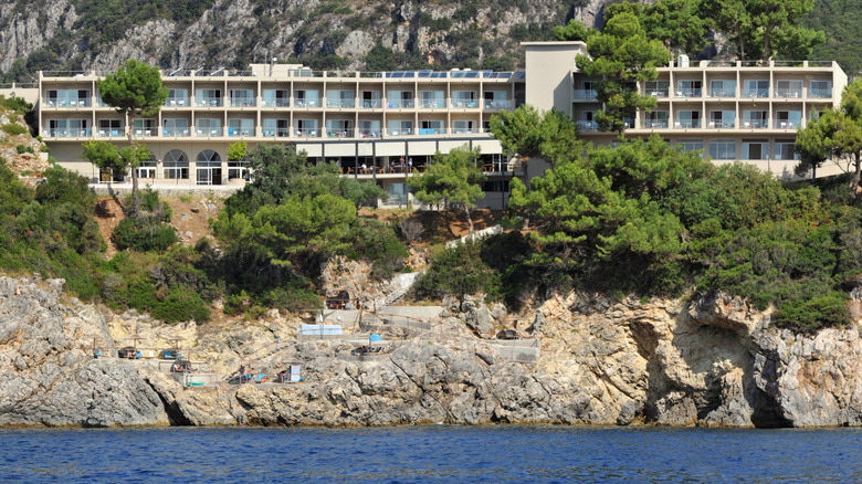 Exterior of the hotel at Akrotiri Beach Resort