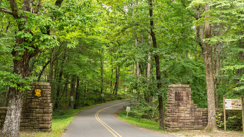The CCC-built entrance to DeSoto State Park