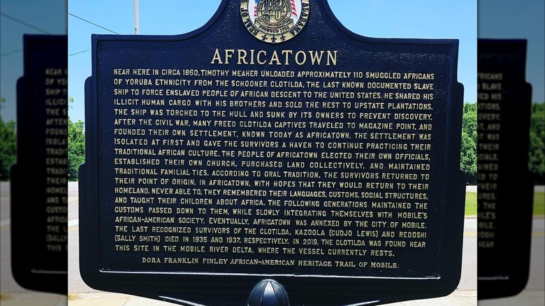 Sign on the Dora Franklin Finley African-American Heritage Trail of Mobile