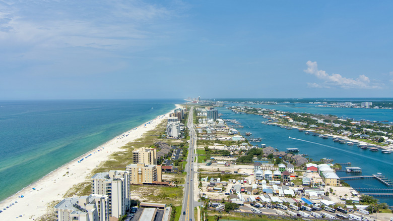 Aerial image of Perdido Bay, Alabama, and Florida