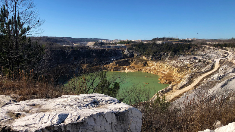 Picture of crater with water at the bottom