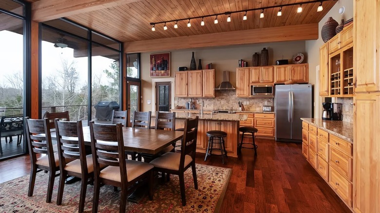 Interior of the Lewis Smith Lake House with view of the kitchen