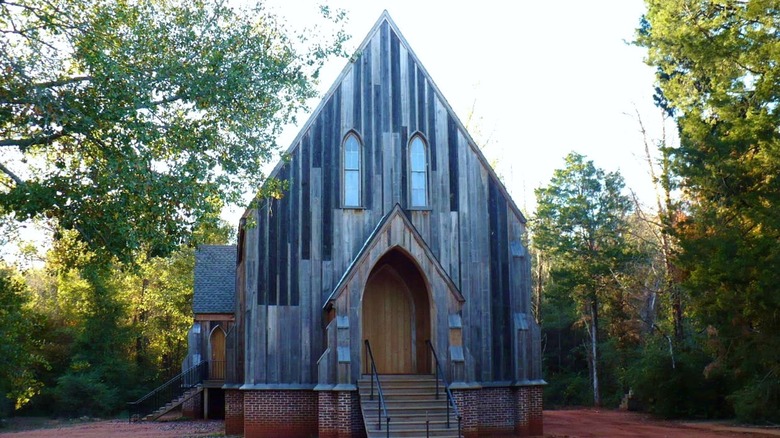 The exterior of St. Luke's Episcopal Church in Cahaba, Alabama