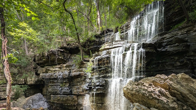 The waterfall at Bethel Spring Nature Preserve in Alabama