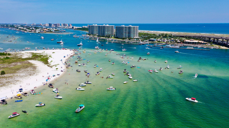 Perdido Pass in Orange Beach, Alabama, full of boats out on the water