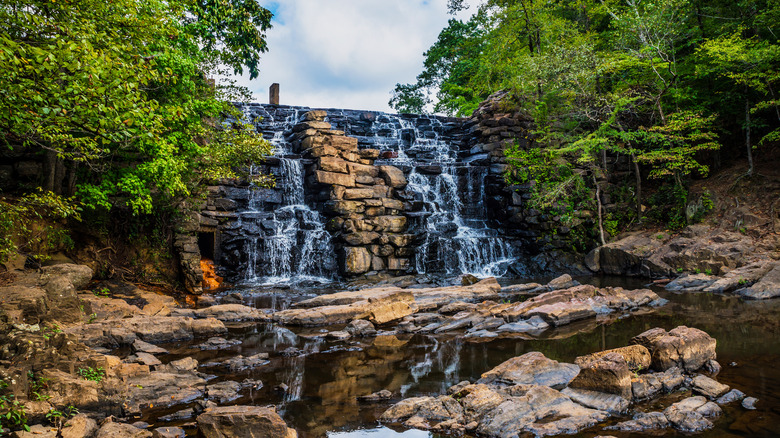 Waterfalls cascading down rocks