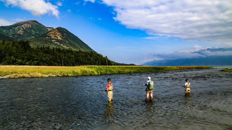 People fly fishing on Resurrection Creek in Alaska