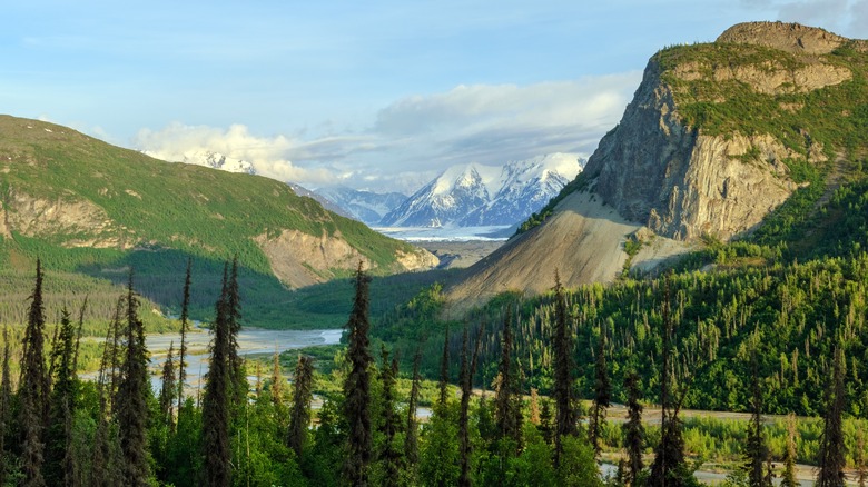 Panoramic view of the Matanuska River Valley