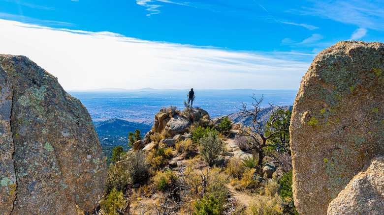 Hiker in the mountains, New Mexico