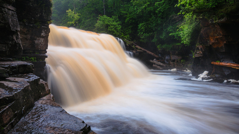 Canyon Falls along the North Country National Scenic Trail in the Upper Peninsula of Michigan