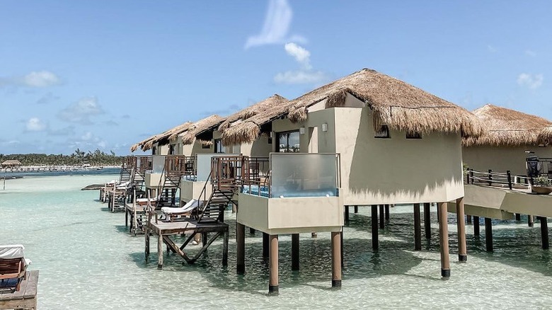 Overwater bungalows in mexico