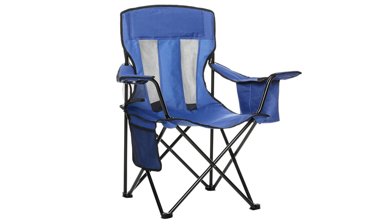 Blue Amazon Basics Camping Chair with Mesh Back