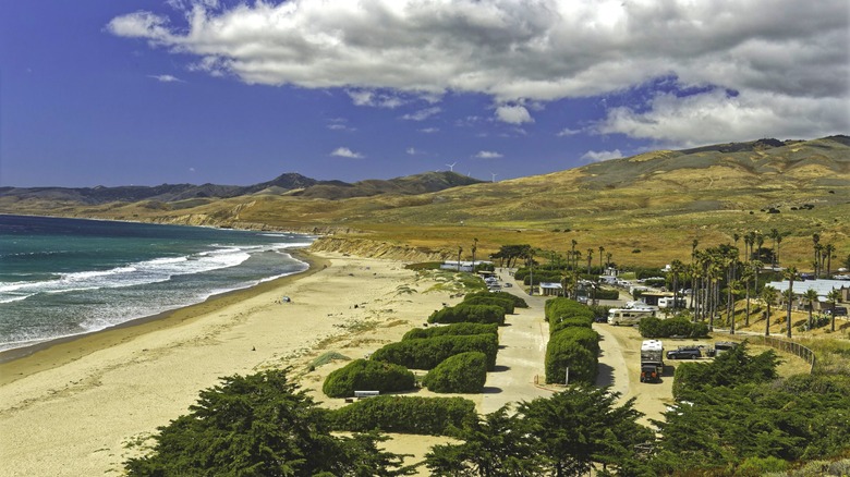 The campground at Jalama County Beach near Santa Barbara, California