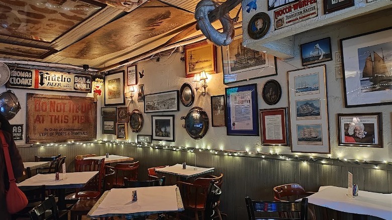 Interior tables inside the Ear Inn