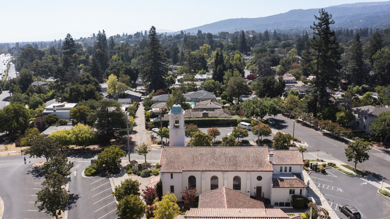 Mission architecture in downtown Los Altos, California