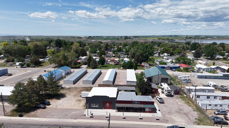 An aerial shot of American Falls