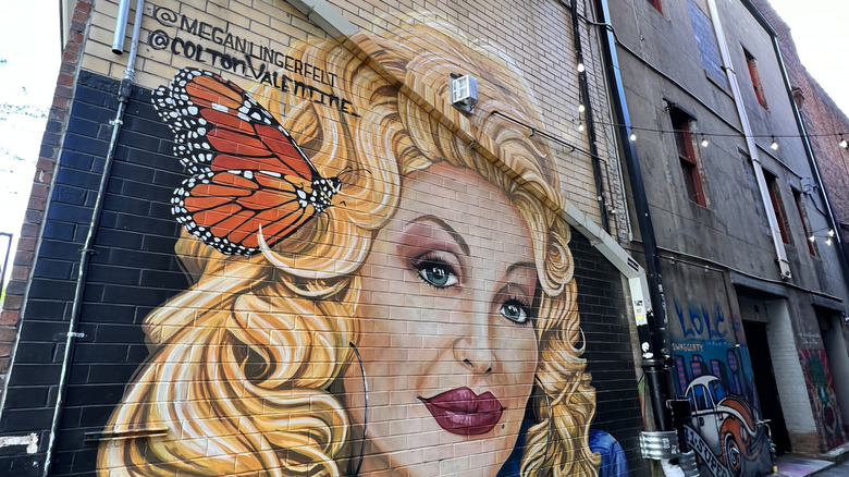 Dolly Parton mural in Knoxville, Tennessee's Market Square