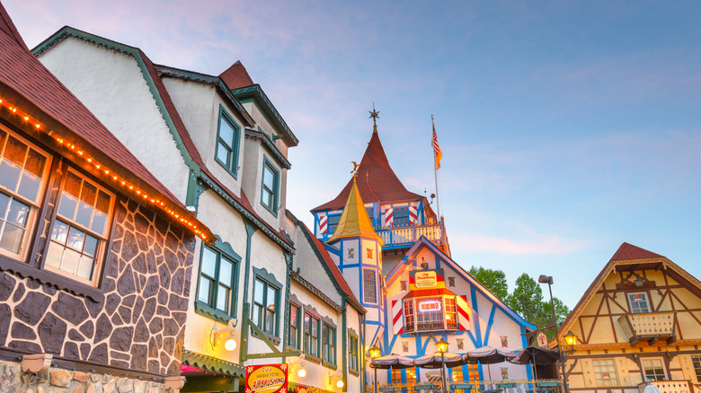 colorful and distinctly Bavarian architechture, half timbered facades