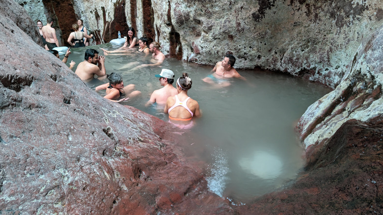 People bathing in the Arizona Hot Springs