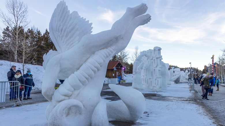 Snow sculptures from the International Snow Sculpture Championships in Breckenridge