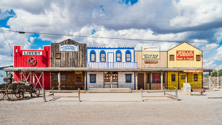 Colorful row of historic buildings in Seligman