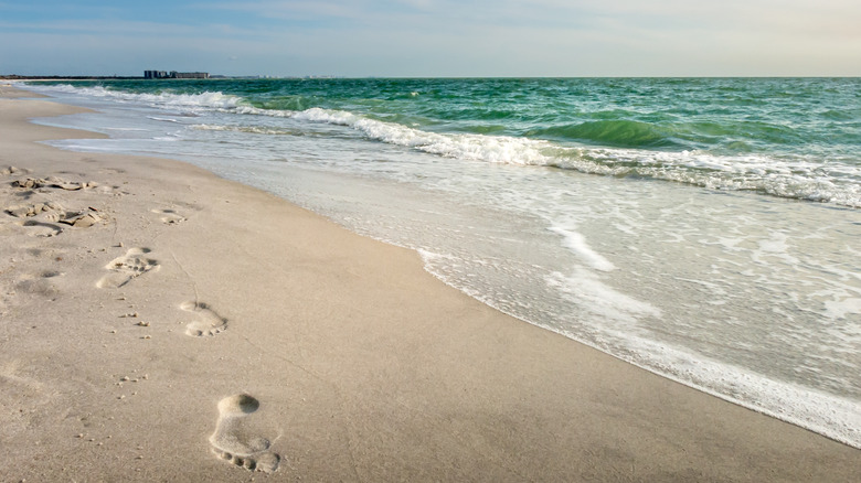 Footprints in the sand at Lovers Key State Park
