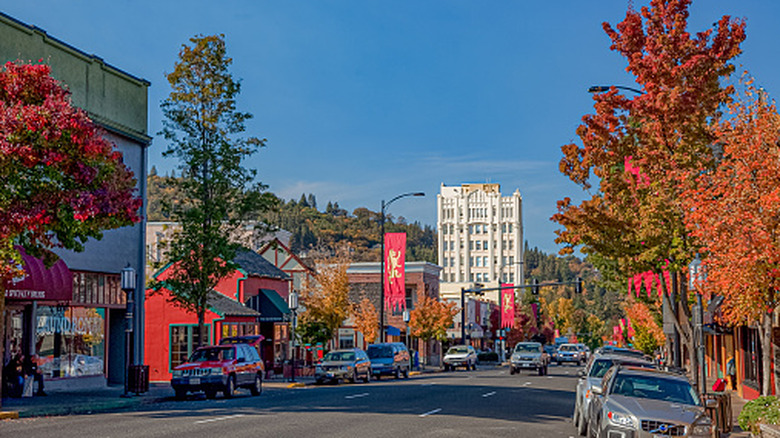 Fall colors in downtown Ashland, Oregon