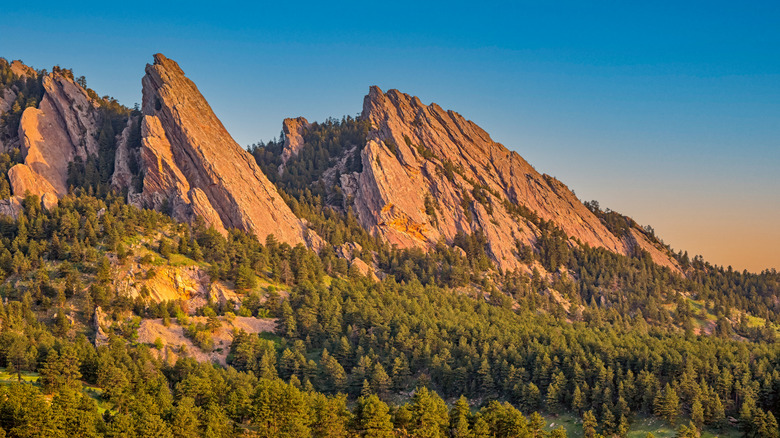 A close-up of the Flatirons outside of Boulder, Colorado