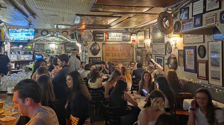 People inside the Ear Inn