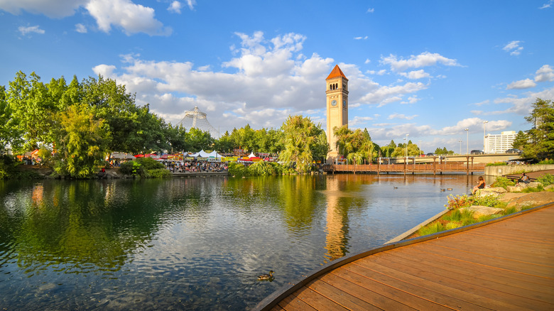 River in downtown Spokane, Washington