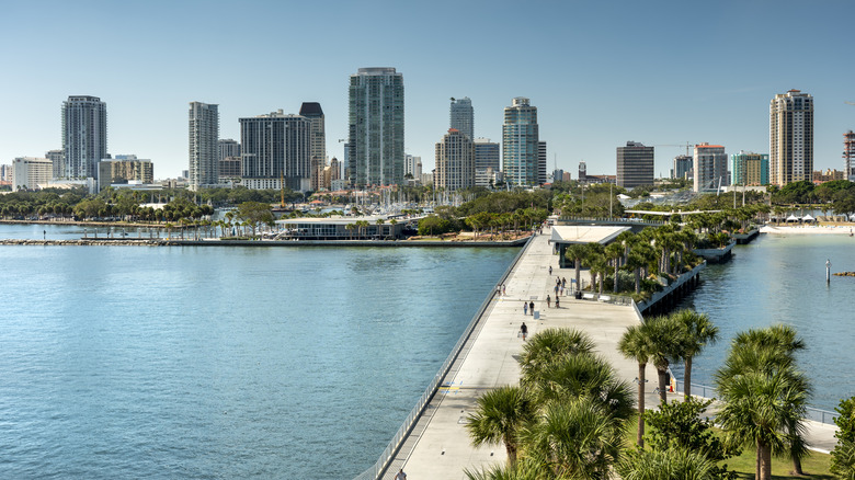 Waterfront and St. Petersburg skyline in Florida