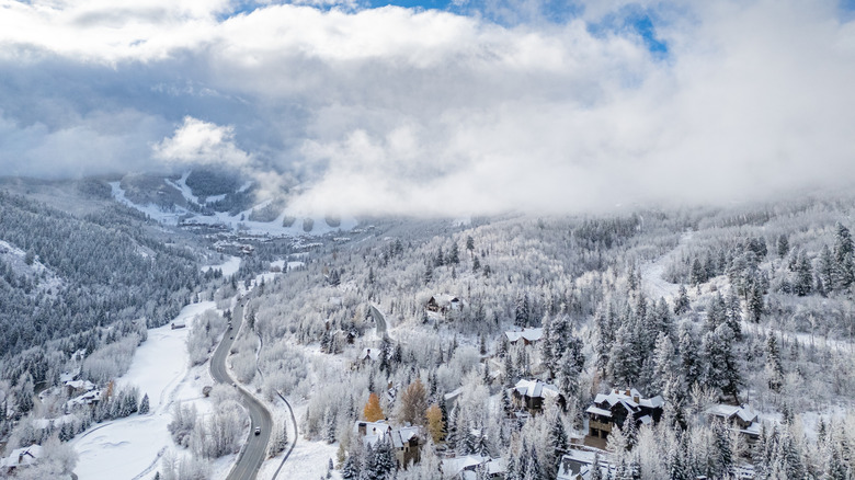 Snow-covered Beaver Creek, Colorado