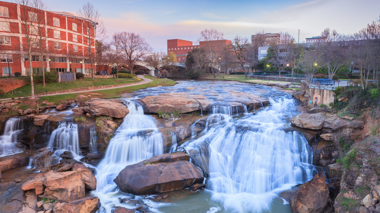 The waterfalls of Falls Park on the Reedy