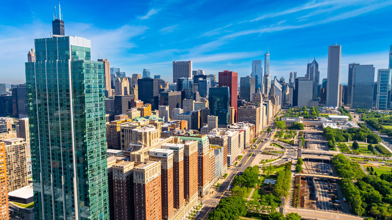 Aerial view of Millennium Park