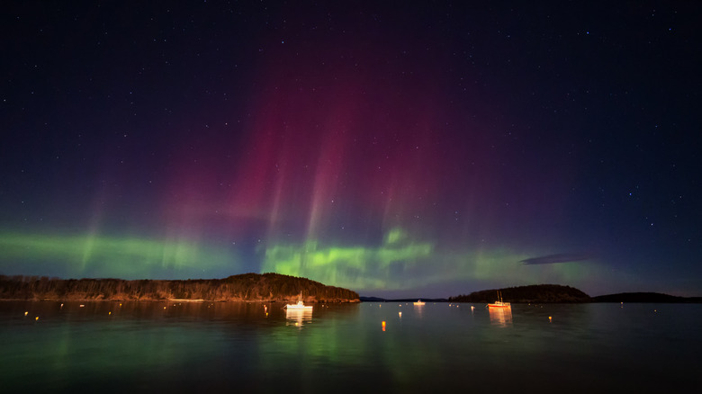Northern Lights over Maine's Bay Harbor