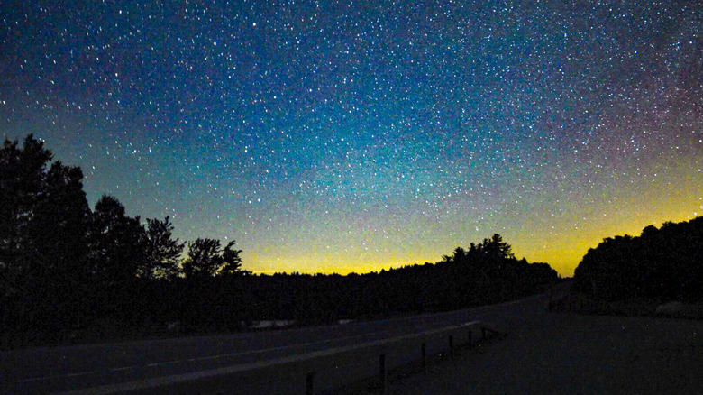 Northern lights above the Adirondack mountains