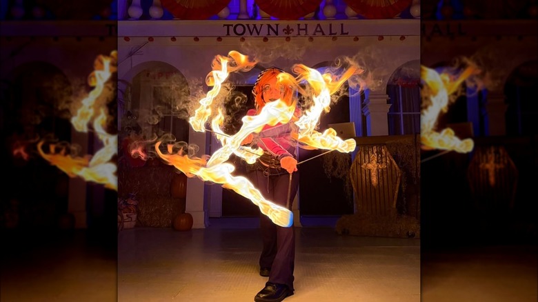A Hush fire performer bewitching the crowds