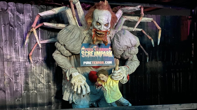 Menacing Pennywise figure at Pure Terror Scream Park