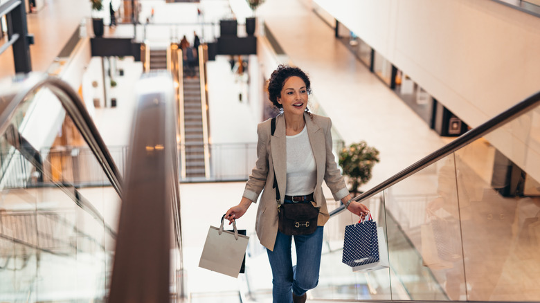 Woman shopping in a mall