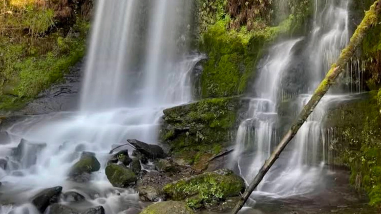 The base of the Royal Terrace Falls in McDowell Creek County Park