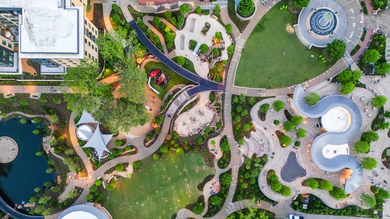 Aerial view of Downtown Cary