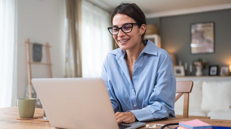 Woman working from home