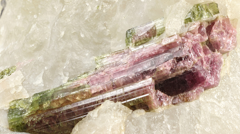 Raw watermelon tourmaline crystal