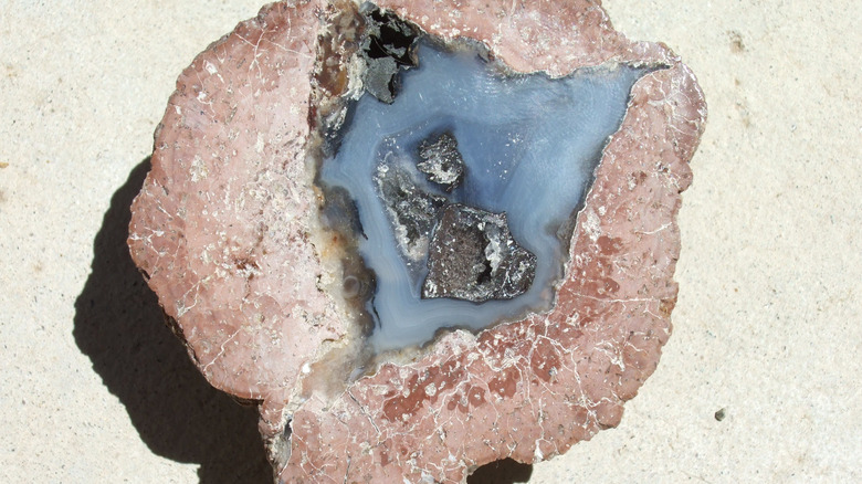 A "thunder egg" agate geode