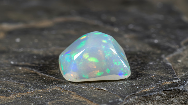 An iridescent opal