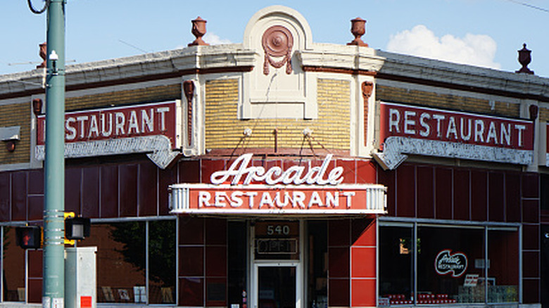 Exterior facade of Arcade Restaurant