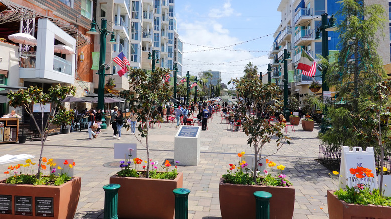 A plaza in Little Italy, San Diego, California